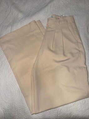 Stella Laguna Beach Cream-Tone High-Waist Pleated Trousers